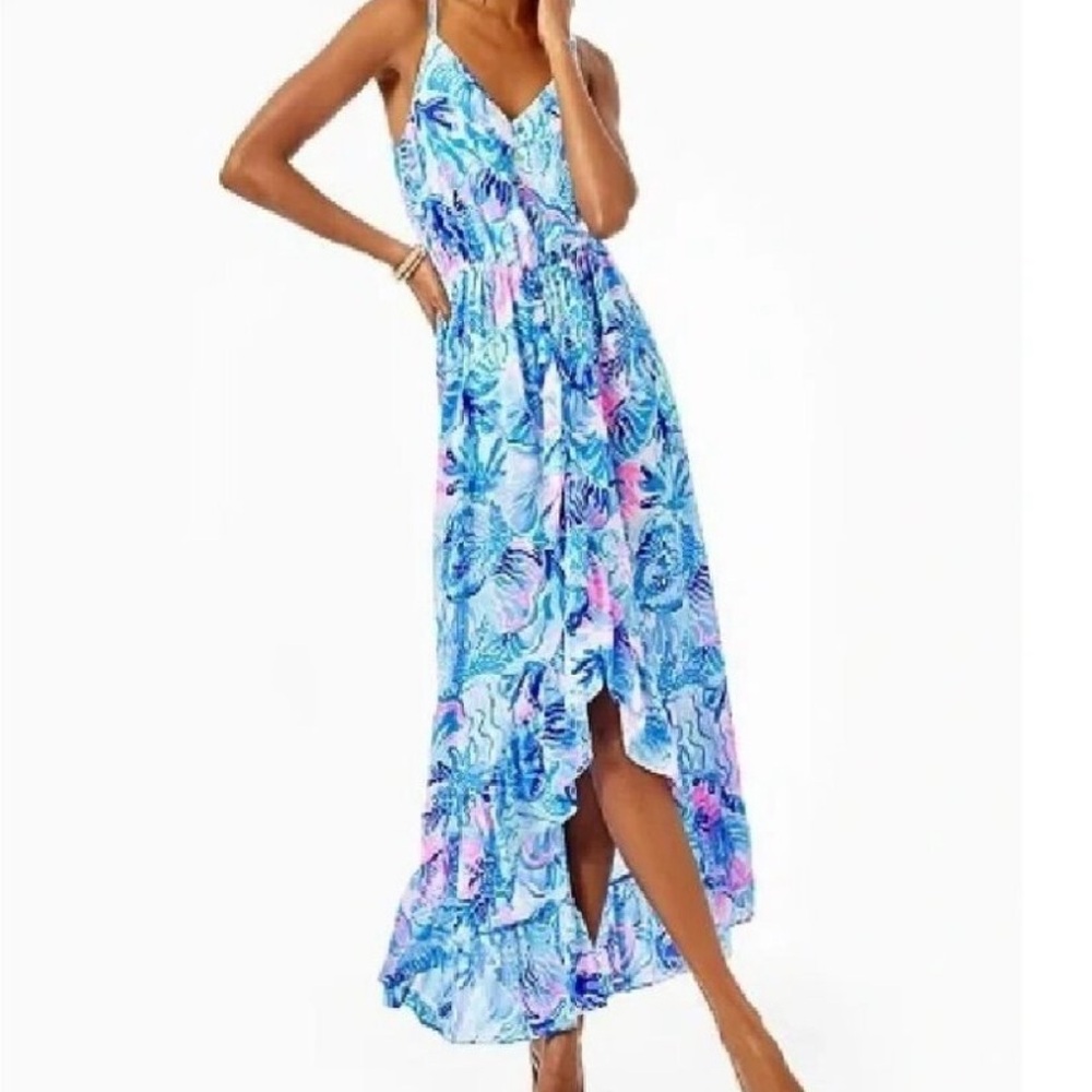 Women’s Lilly Pulitzer Mareena Maxi Dress - Saltwater Blue Shade Seekers Size S